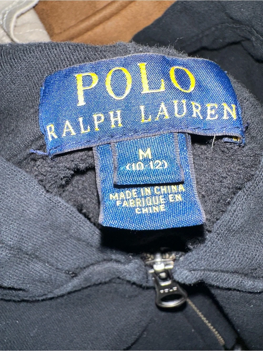 Polo by Ralph Lauren Black Zip Hoodie with Red Pony Logo